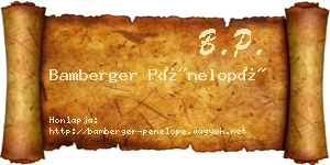 Bamberger Pénelopé névjegykártya
